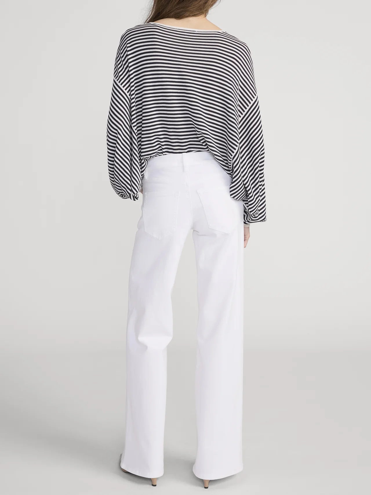 Low Rise Slim Palazzo in White