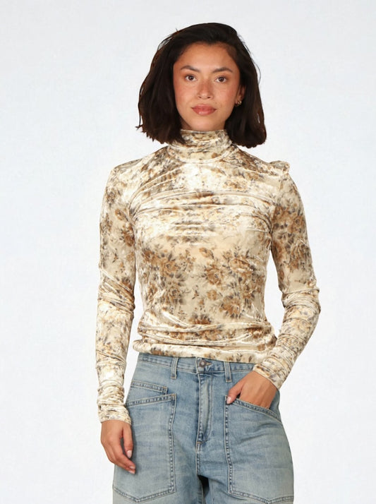 Velour Jersey Turtleneck