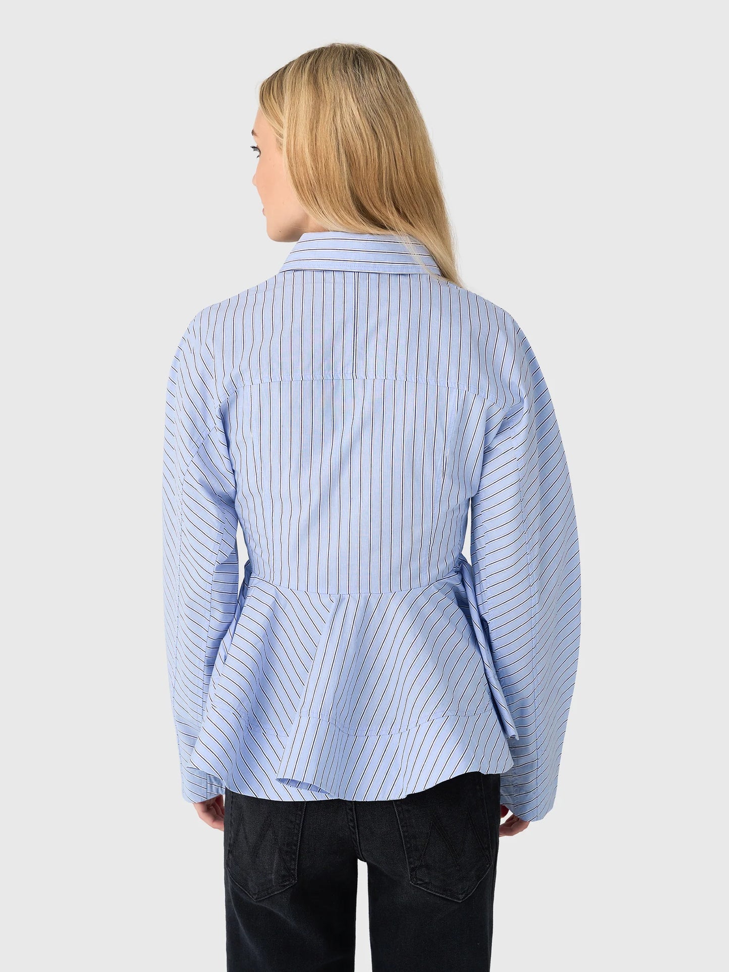 Stripe Cotton Peplum Top