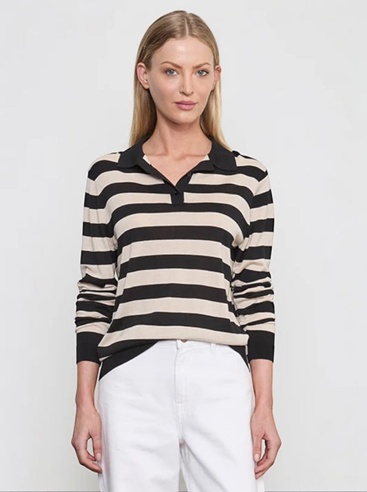 Stripe Silk Knit Polo