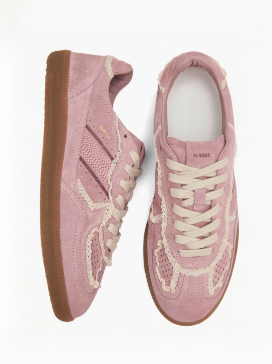 TB.490 Crochet Pink Leather Sneaker
