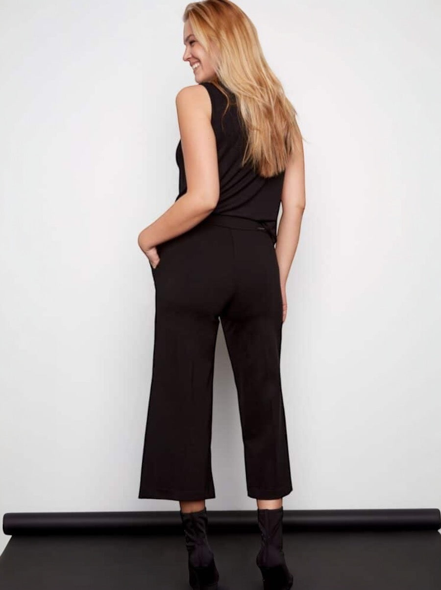 Gaucho Long Slit Pant in Black