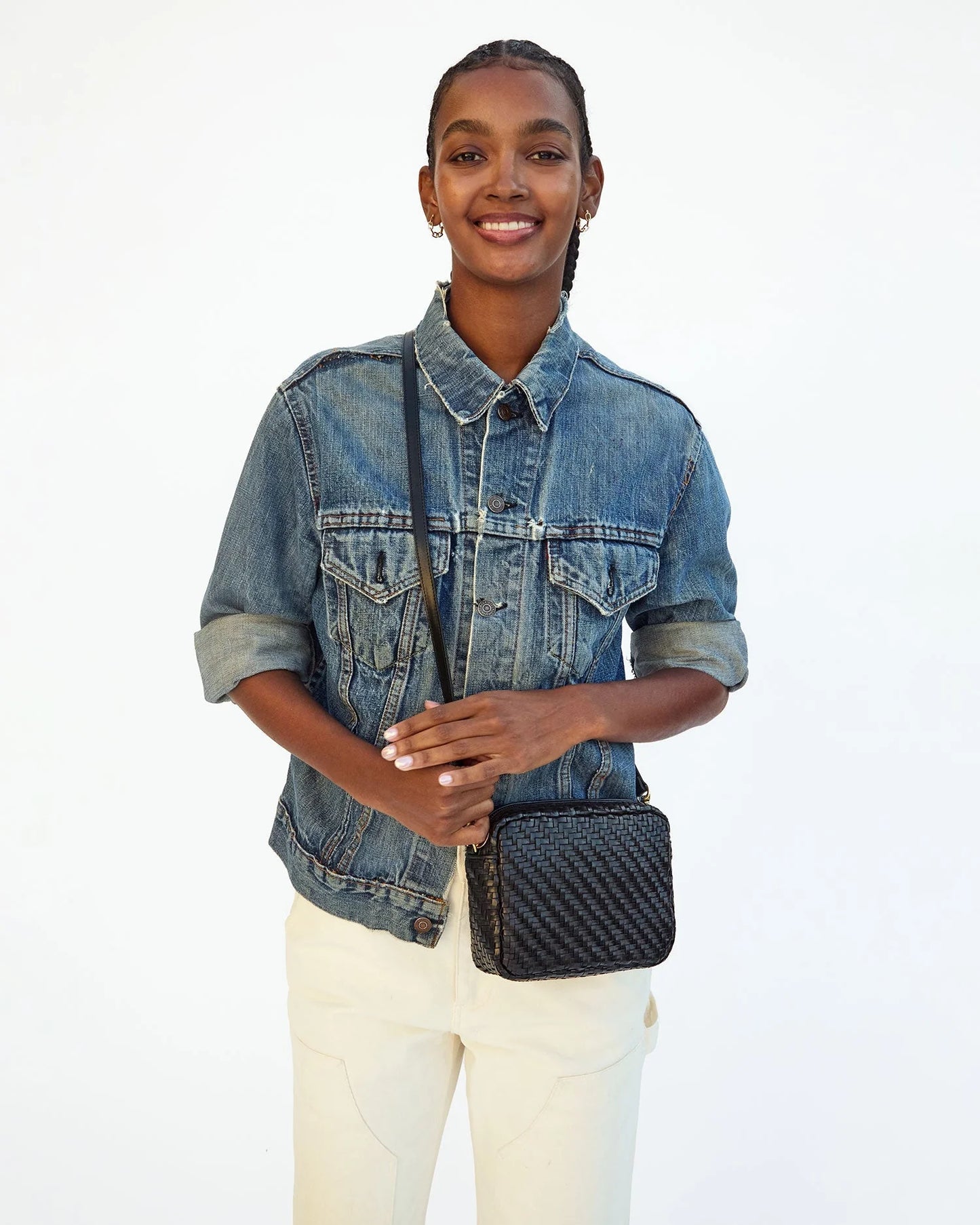 Midi Sac in Black Woven