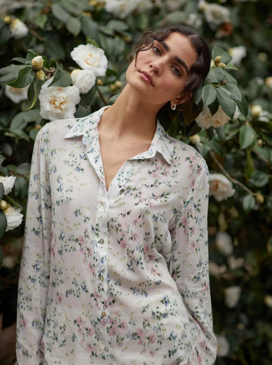 Painted Petals Button Down