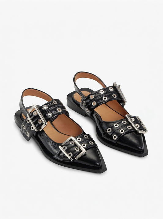 Feminine Buckle Ballerina Naplack