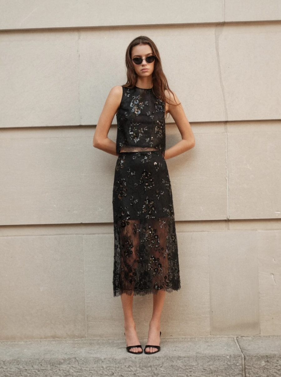 Aylin Sequin Lace Skirt
