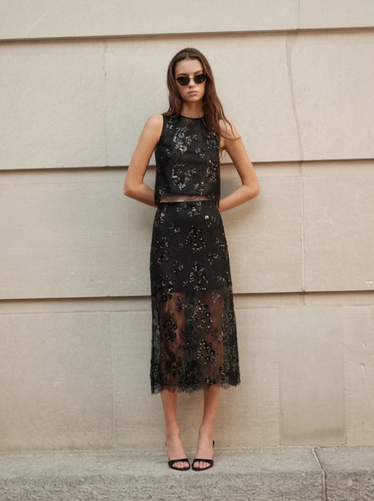 Aylin Sequin Lace Skirt