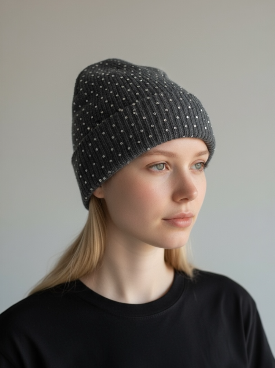 Rhinestone Shaker Beanie Hat