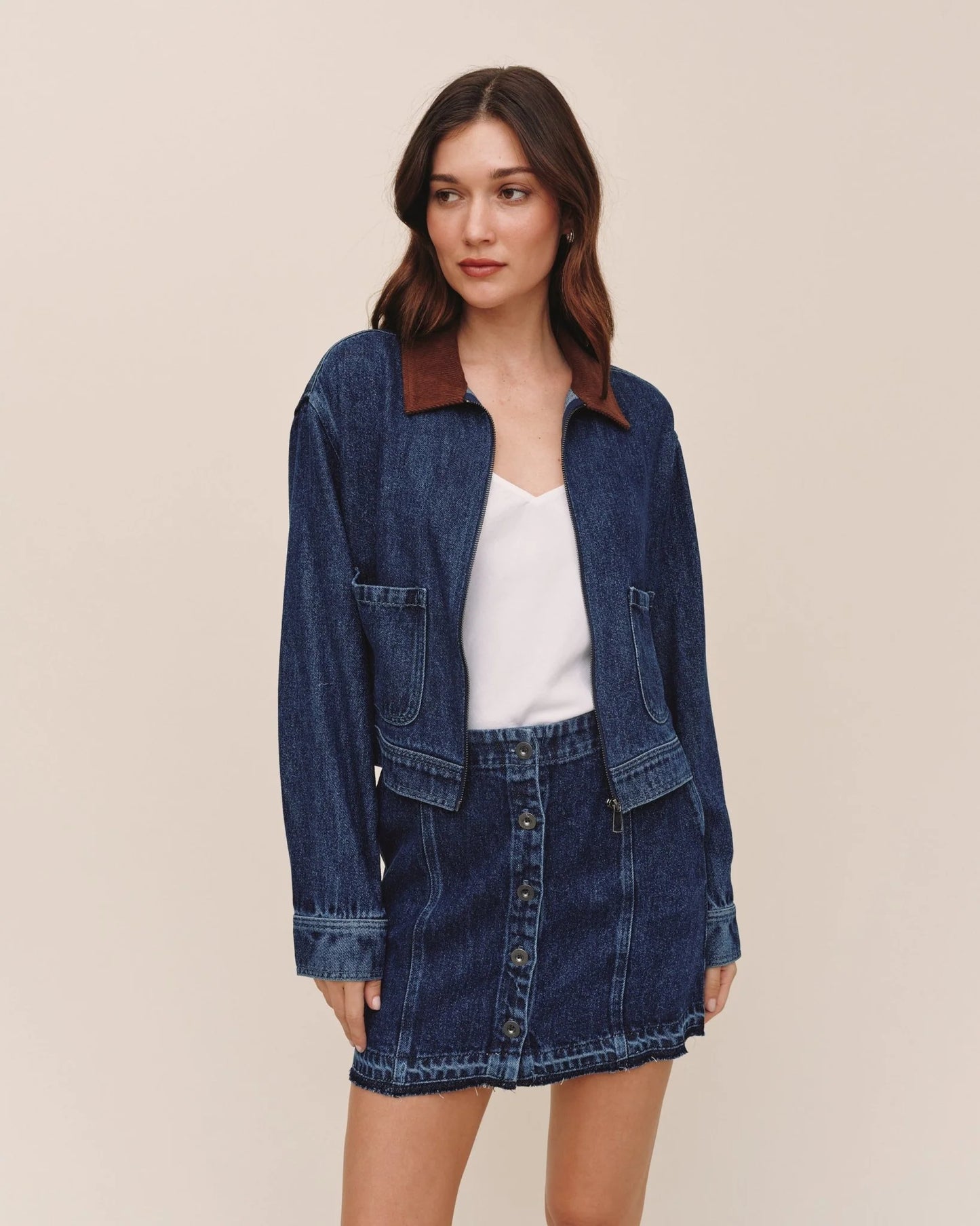 Crop Zip Up Barn Jacket