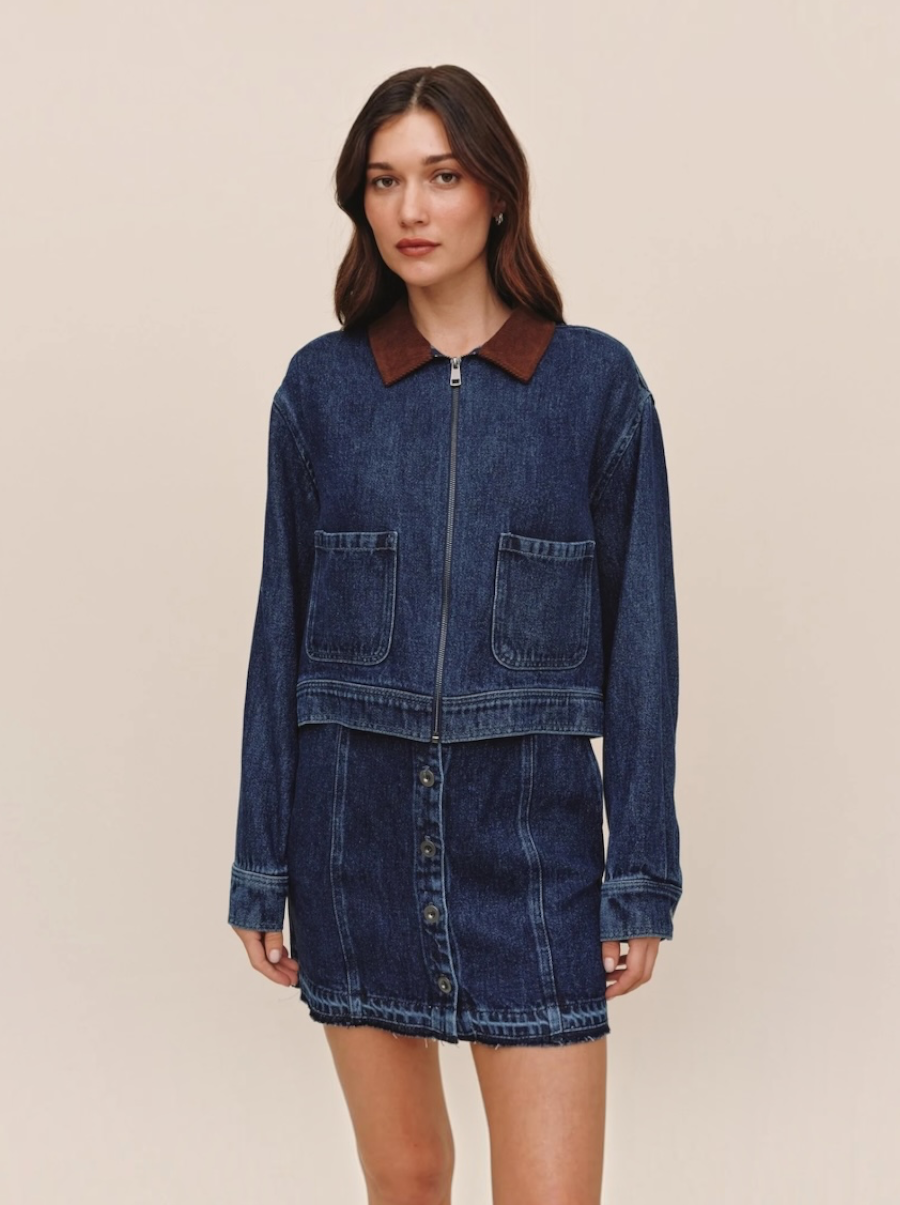 Crop Zip Up Barn Jacket