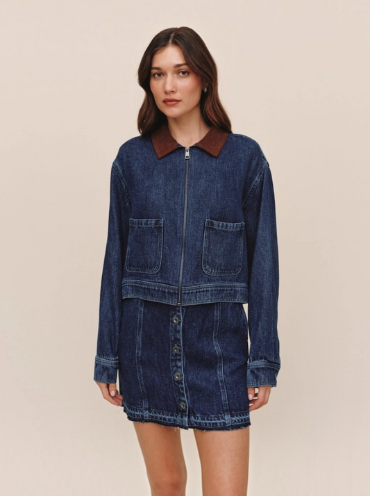 Crop Zip Up Barn Jacket