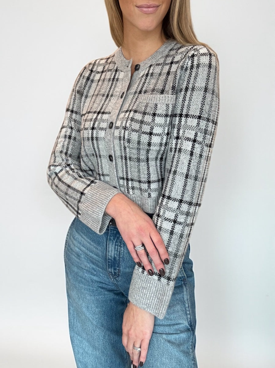 Luxe Plaid Jacquard Cardi