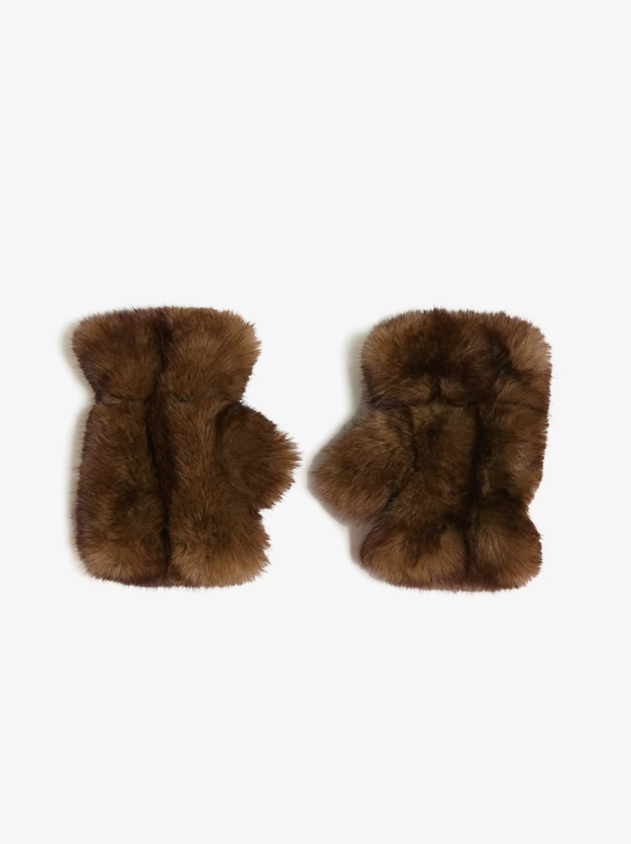 Ariel B Fingerless Gloves - Mink