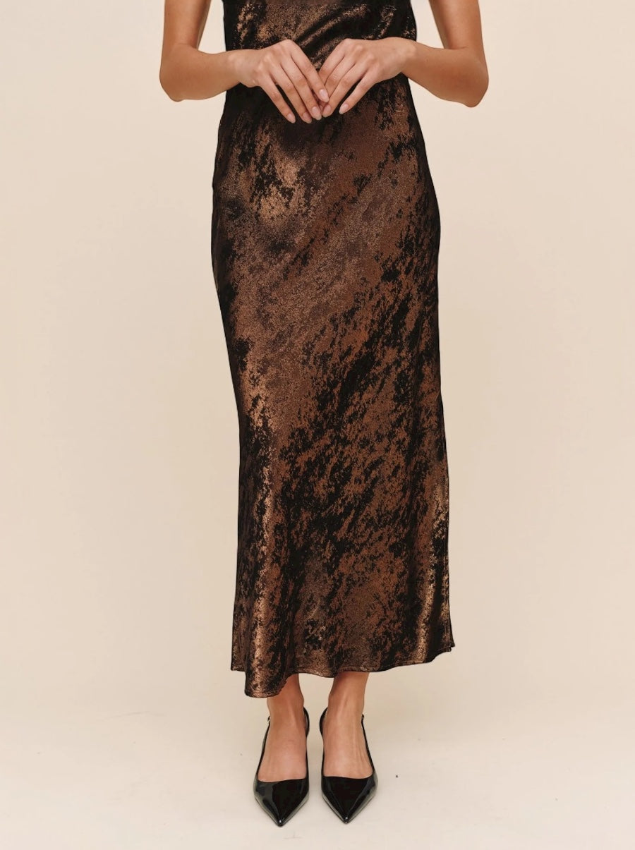 Shimmer Bias Maxi Skirt