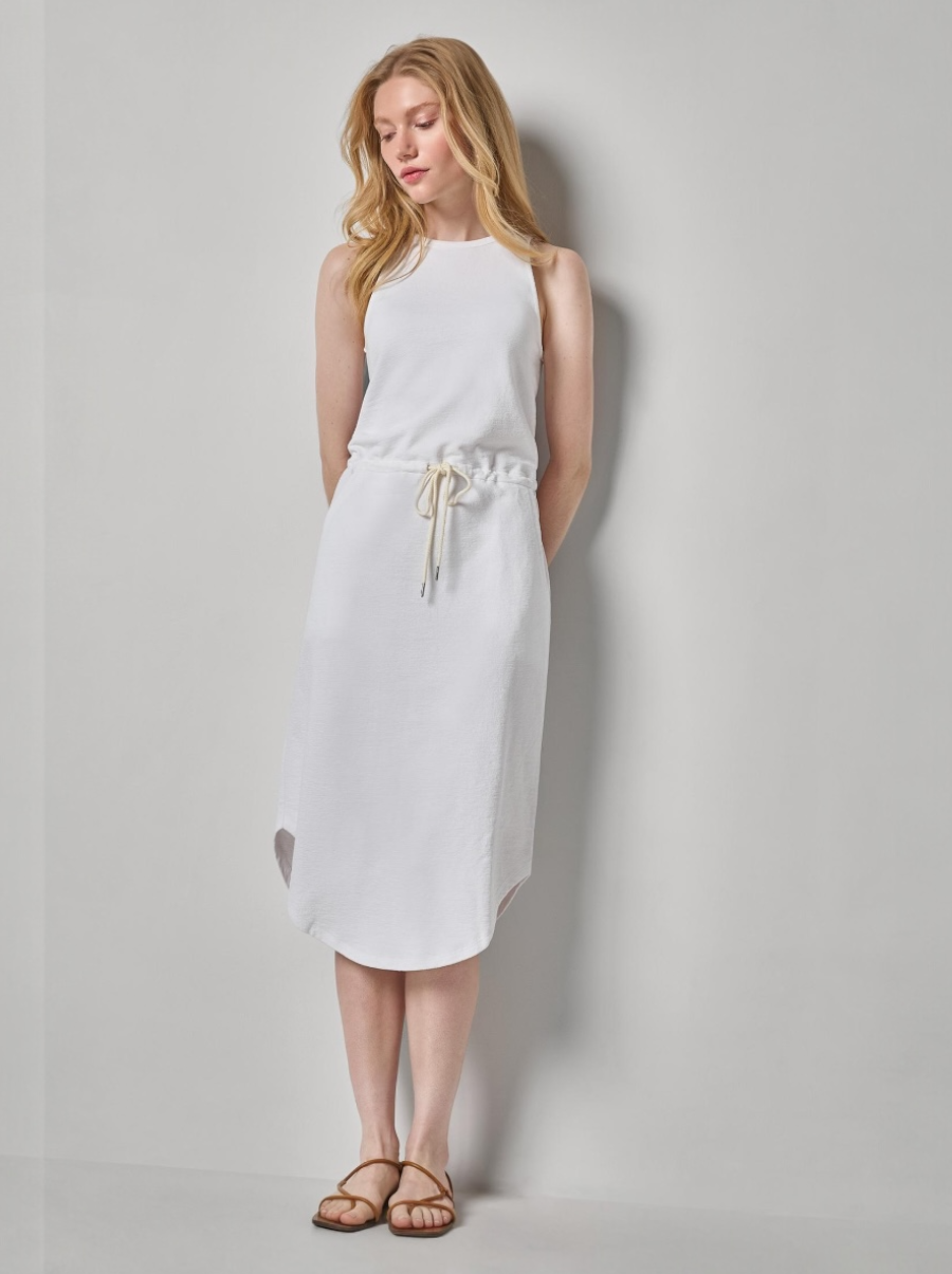 Textured Terry Shirttail Midi Dress