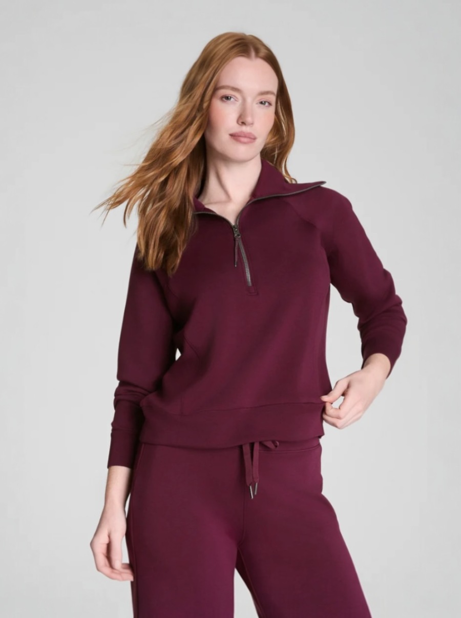AE Half Zip in Plum Berry