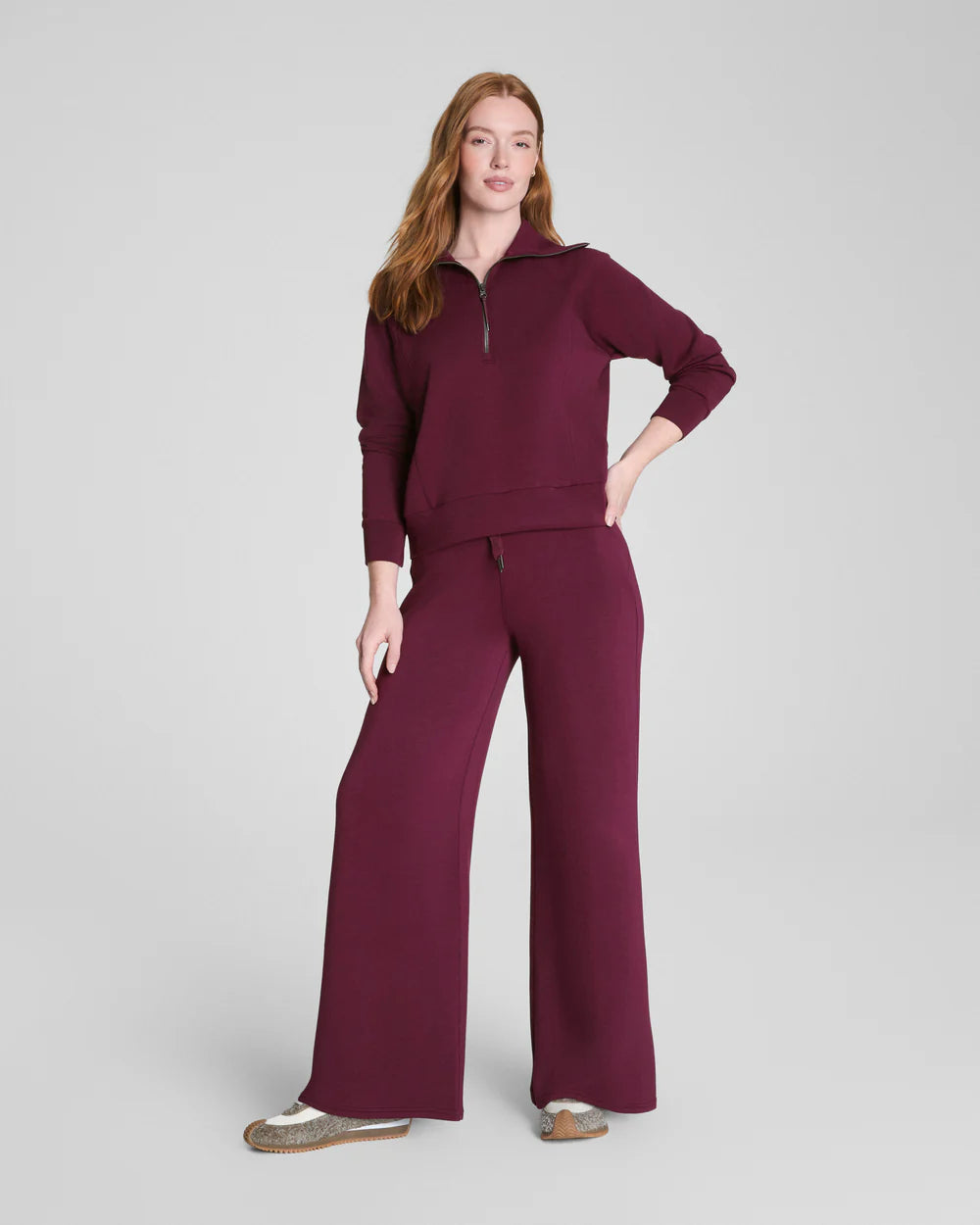AE Half Zip in Plum Berry