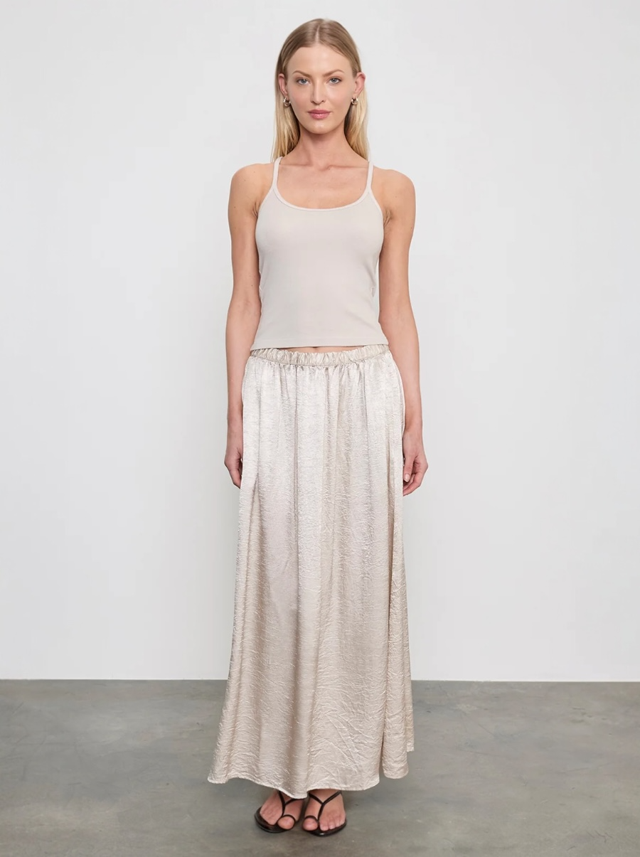 Textured Satin Celeste Skirt