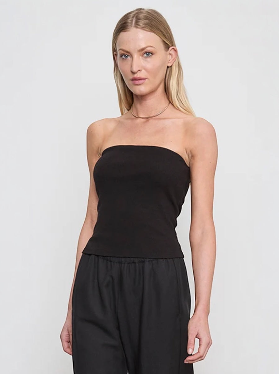 Cotton Rib Bandeau Top