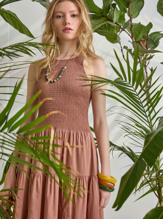 Smocked Bodice Maxi Dress