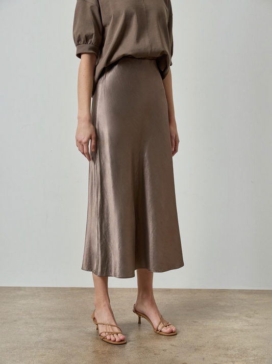 Slub Woven Bias Skirt