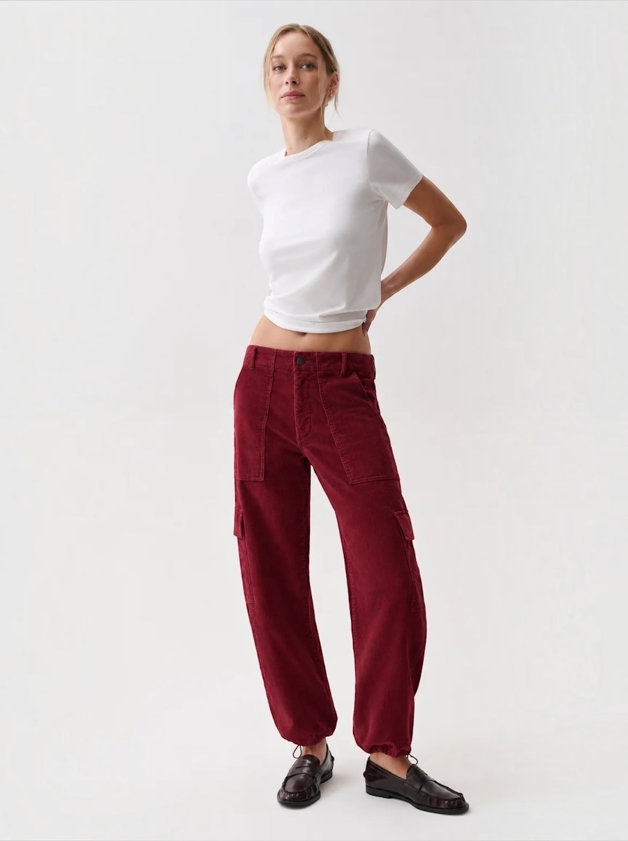 Honor Utility Corduroy Cargo - Crimson
