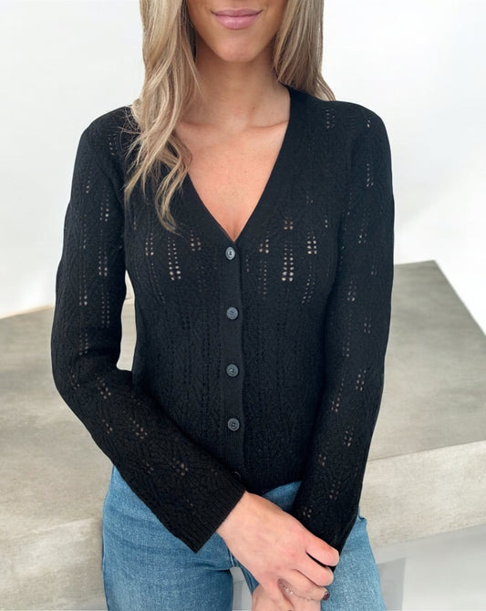 Cashmere Pointelle Cardigan