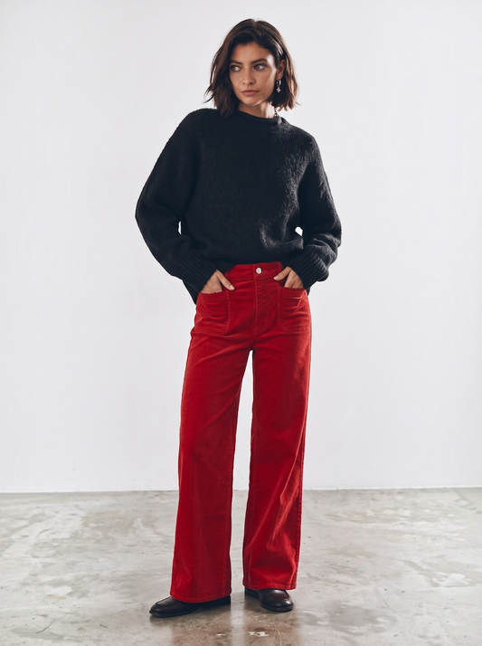 Slim Palazzo Modernist Pocket Corduroy