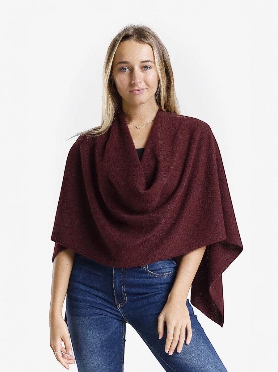 Cashmere Ruana - Eggplant