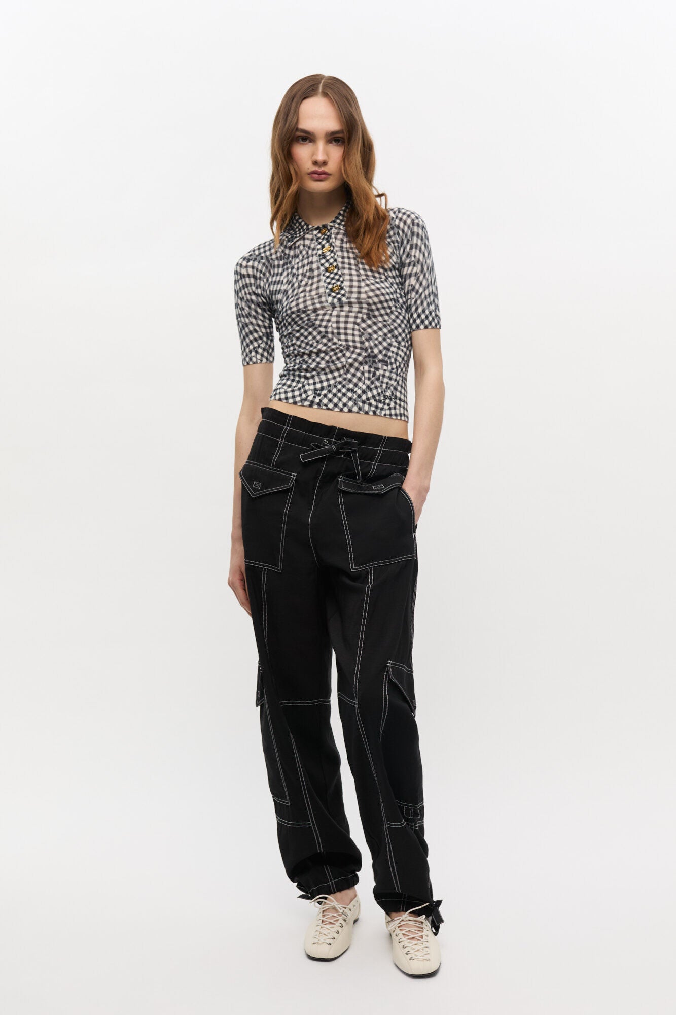 Sheer Cotton Printed Polo