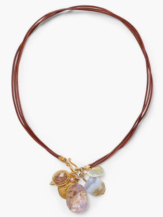 Traveler Leather Charm Necklace