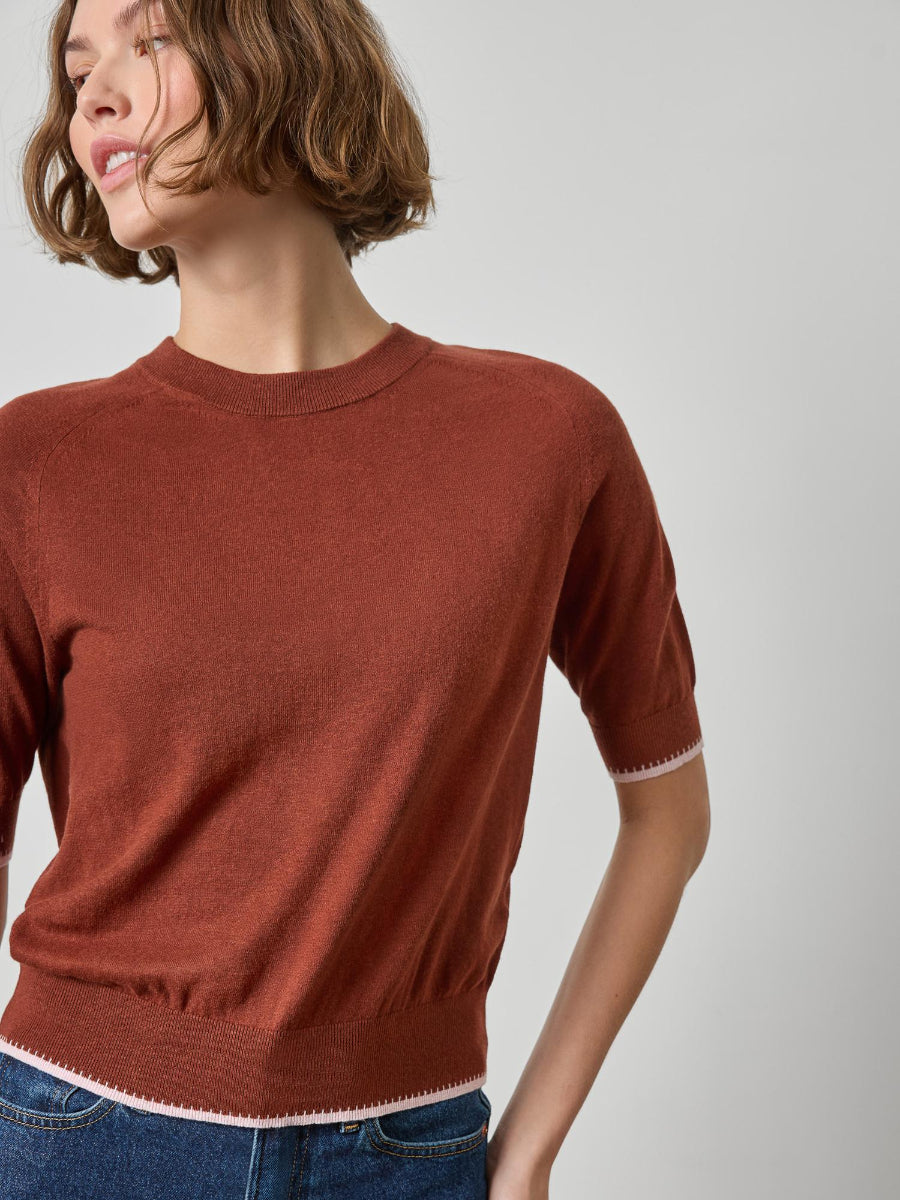 Crewneck Saddle Sleeve Sweater