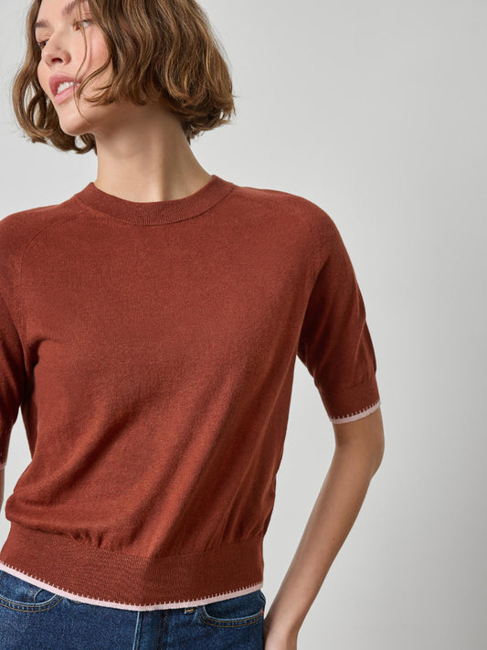 Crewneck Saddle Sleeve Sweater
