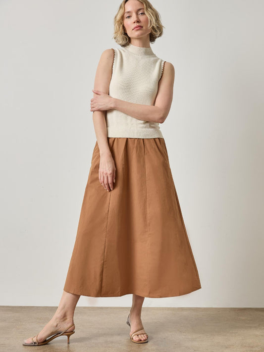Mixed Media Mock Neck Dress