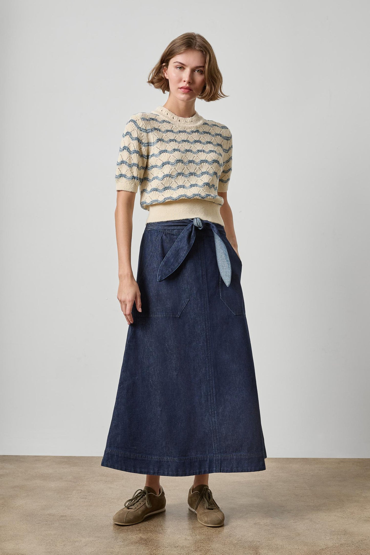 Belted Pocket Front Skirt