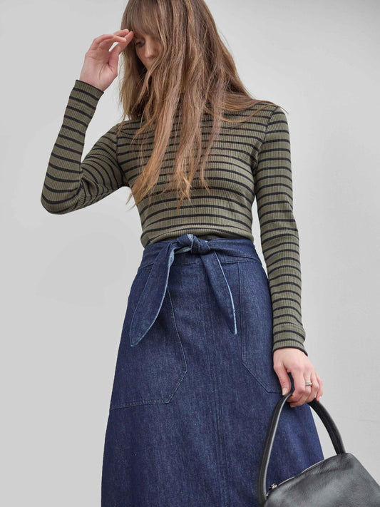 Belted Pocket Front Skirt