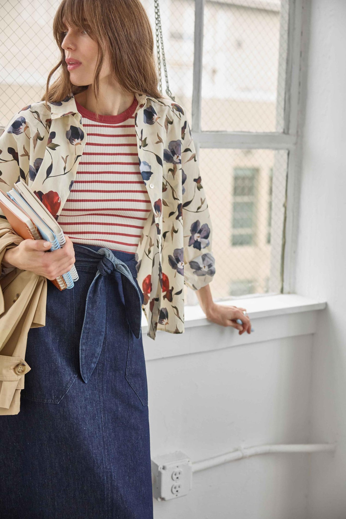 Belted Pocket Front Skirt