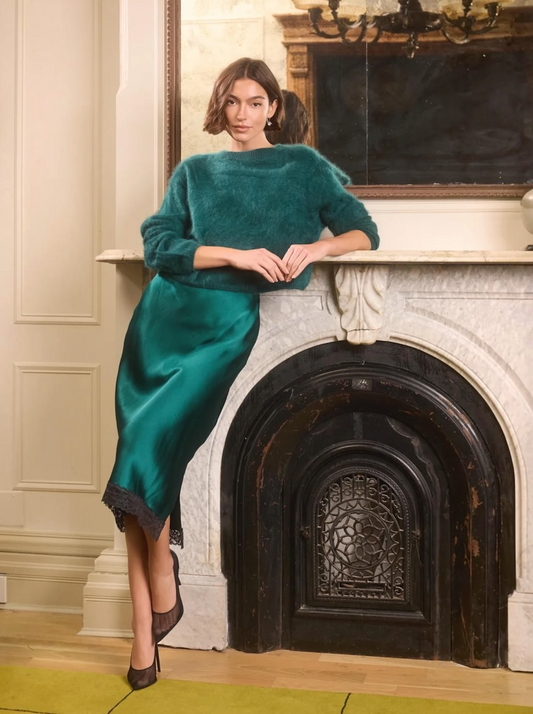 Muriel Silk Midi Skirt