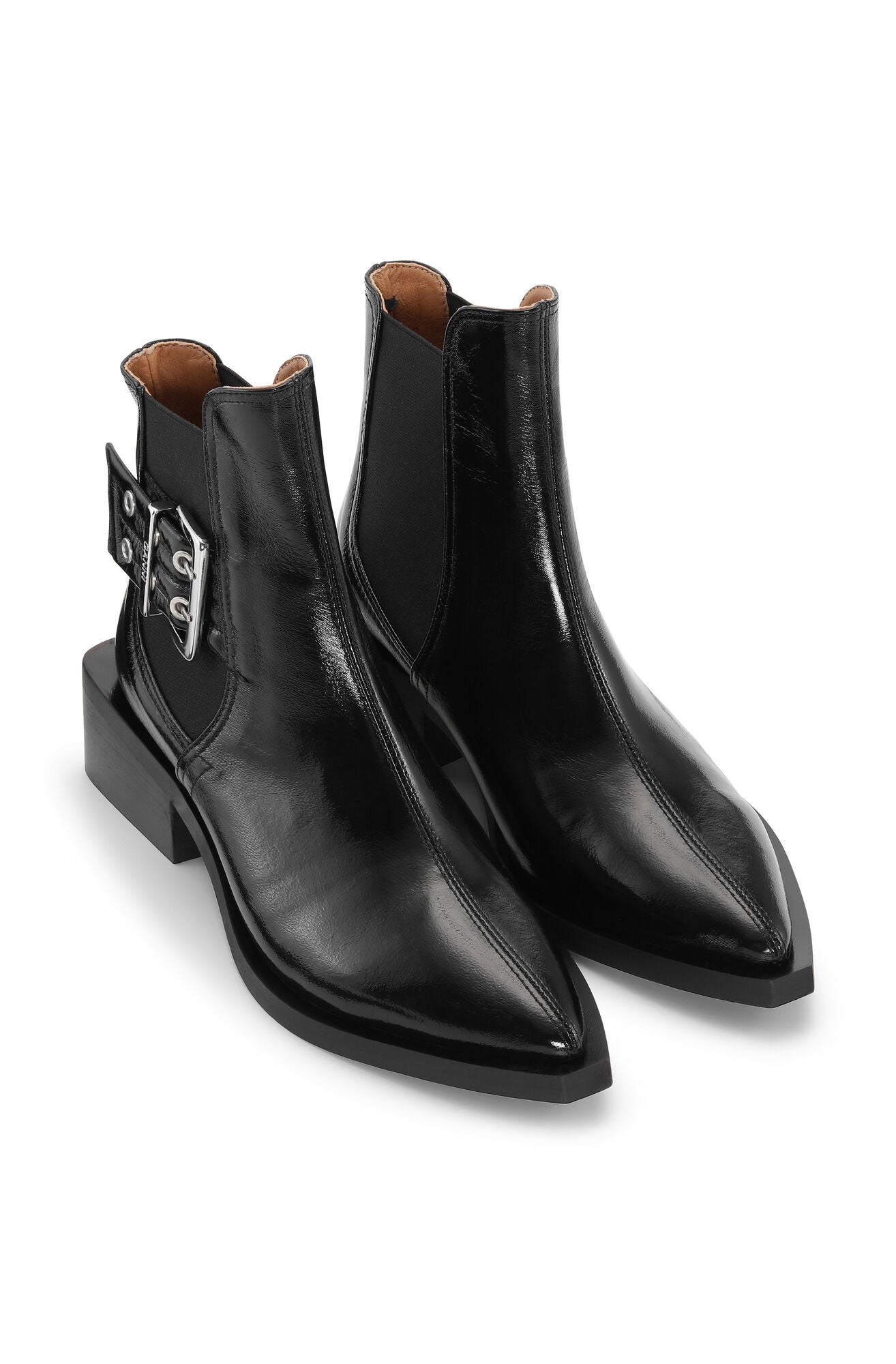 Chunky Buckle Chelsea Boots