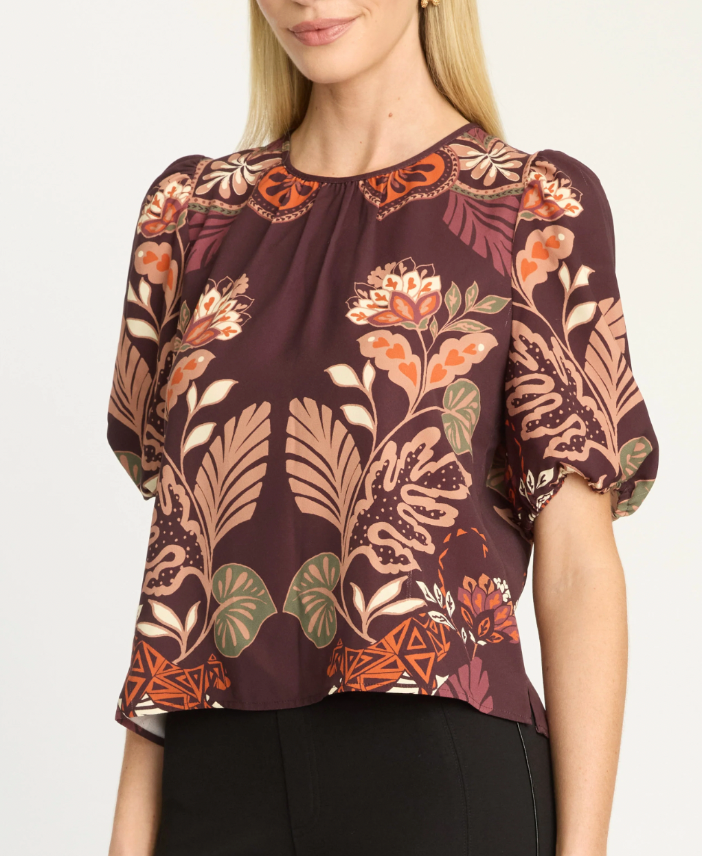 Thea Top Cheetah Plum