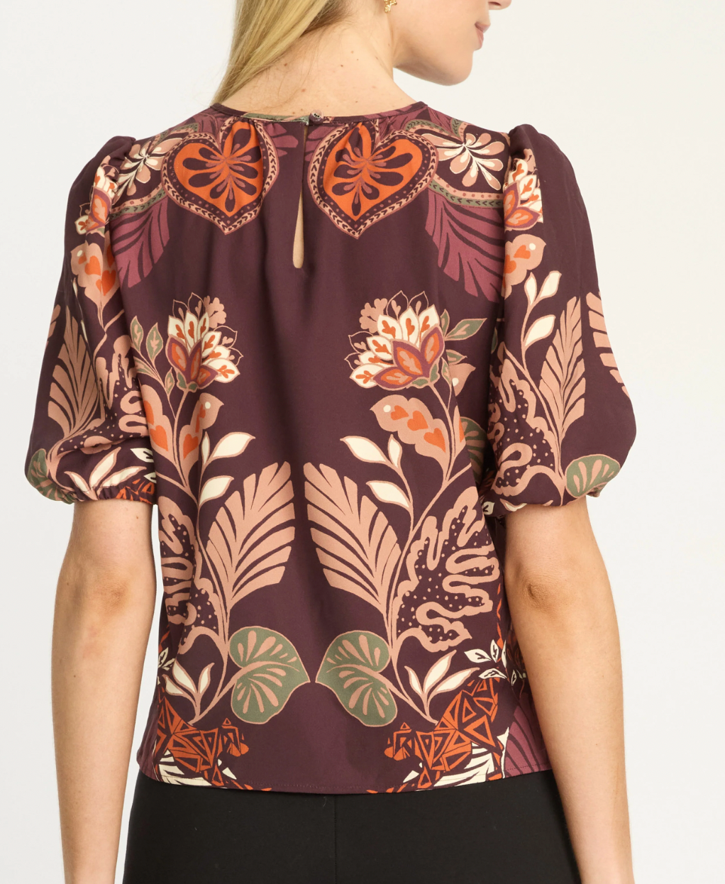 Thea Top Cheetah Plum