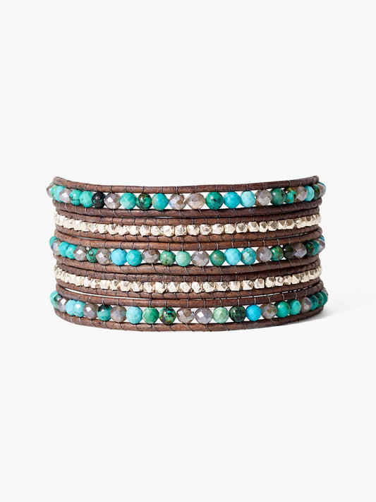Turquoise Mix Five Wrap Bracelet
