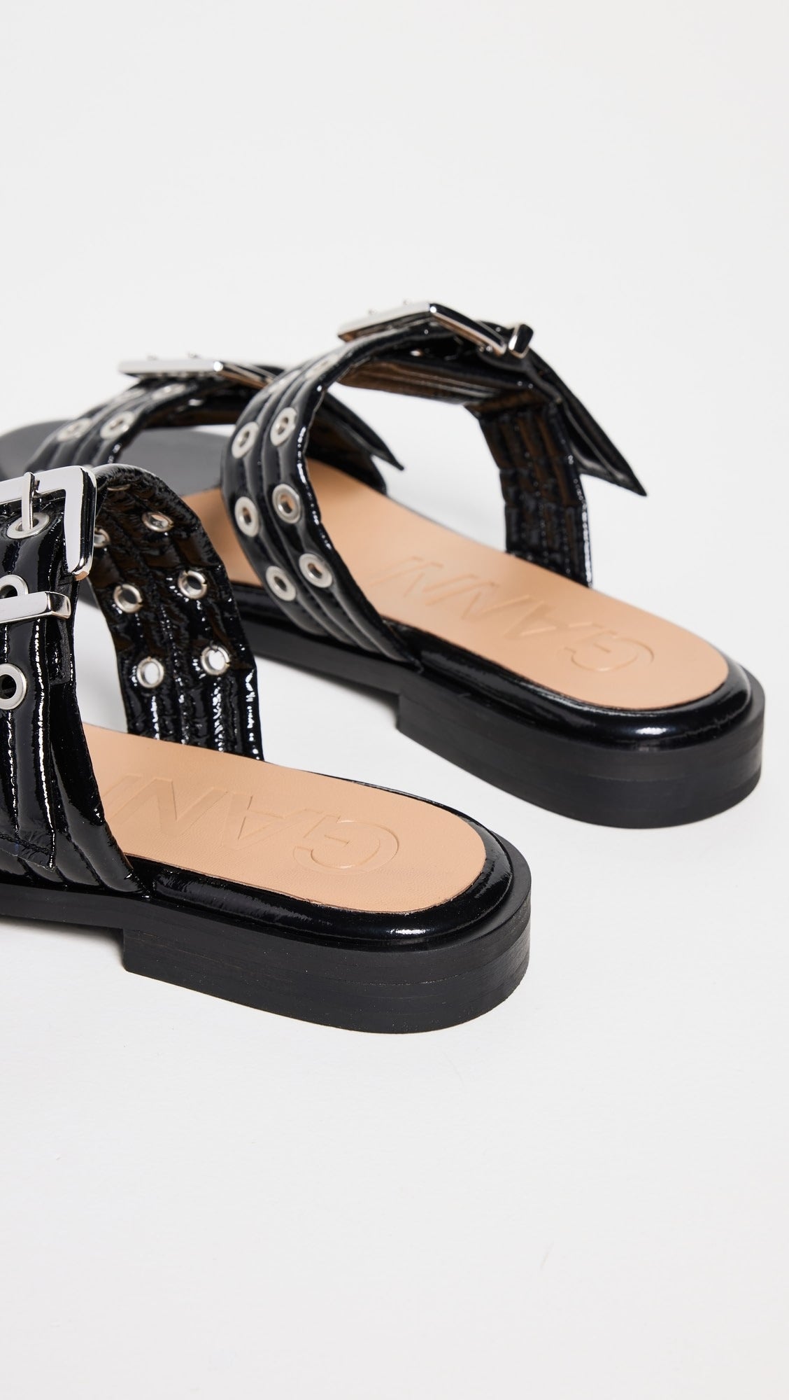 Feminine Buckle Two-Strap Sandals