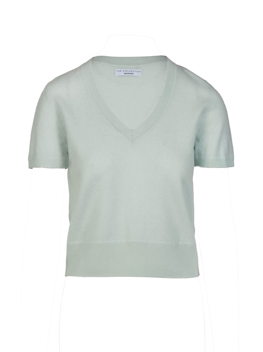 Cropped V-Neck Pullover