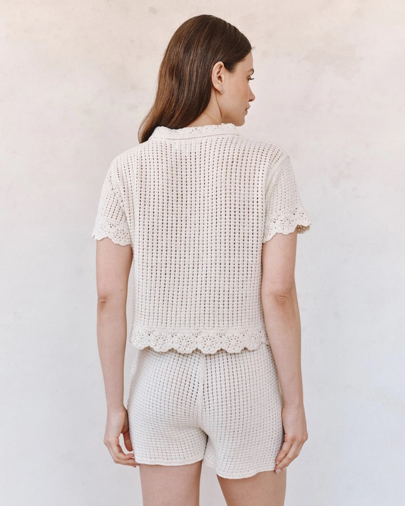SS Crochet Button Down