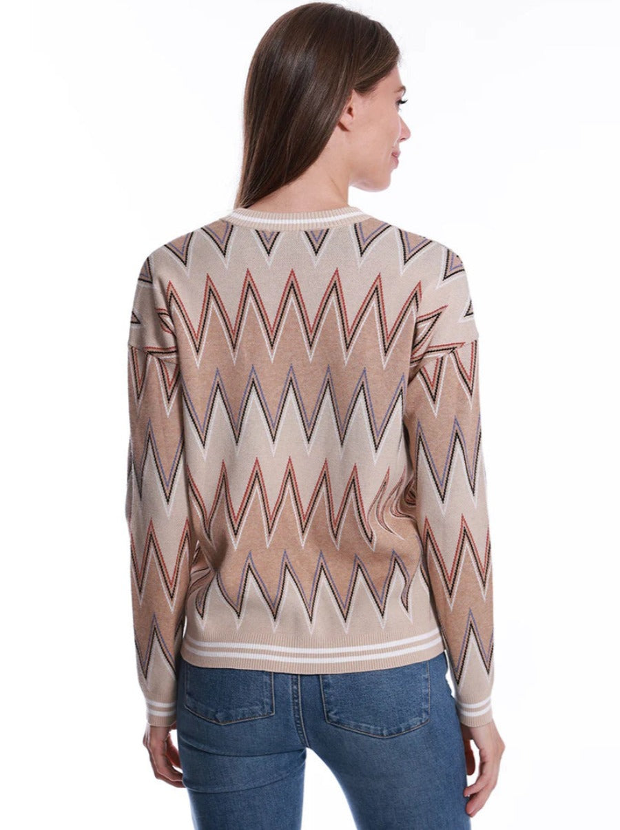 Viscose Blend Chevron Cardigan