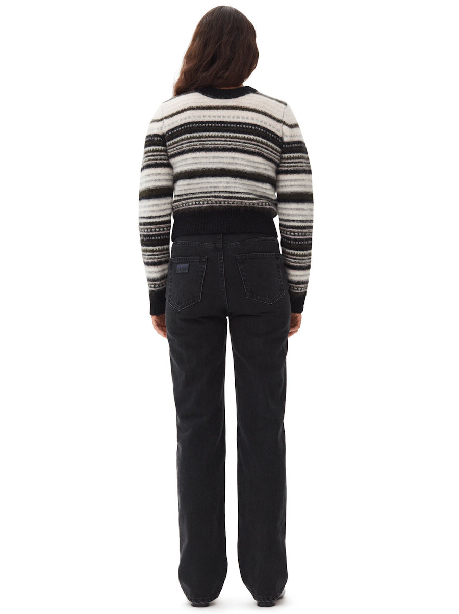 Soft Wool Stripe O-neck