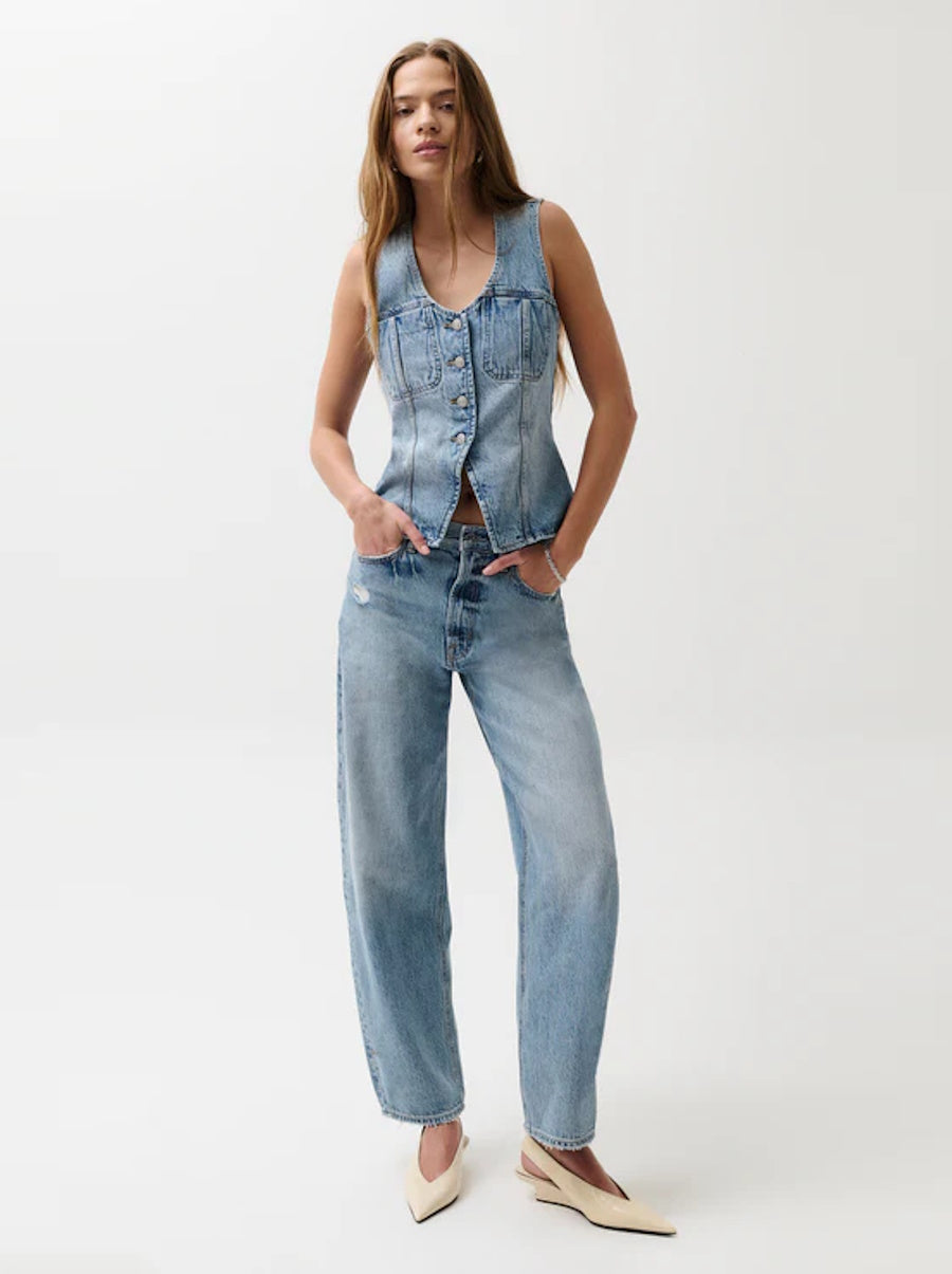 Wes High Rise Barrel Jean
