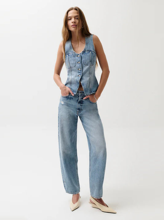 Wes High Rise Barrel Jean
