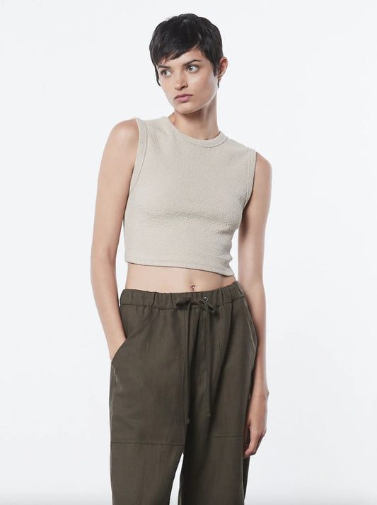 Textured Jacquard Crop Tank